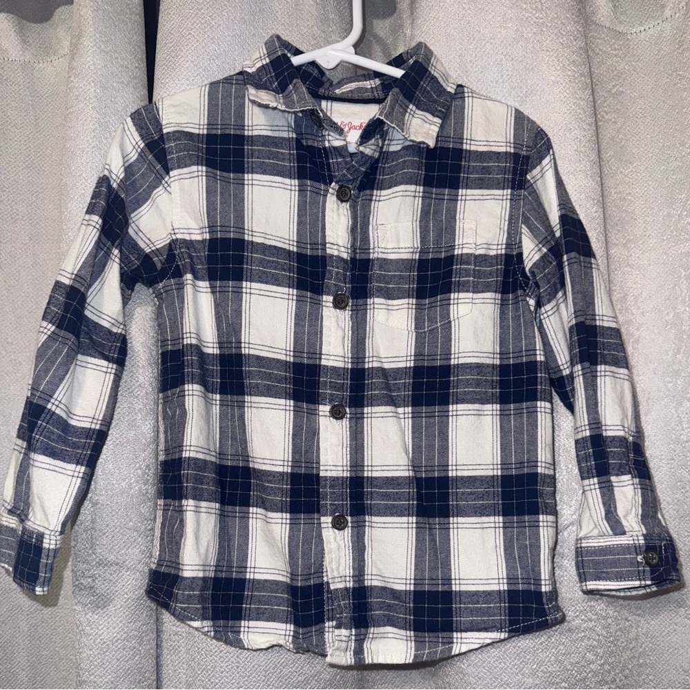 Boys Long Sleeve Cat & Jack Flannel Button-Down Shirt Size 4T